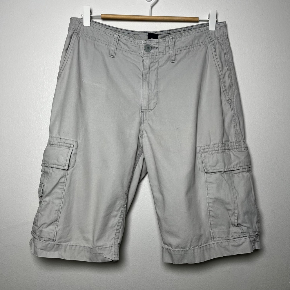 Gap Factory Khaki Cargo Long‎ Inseam Shorts Men's size 31